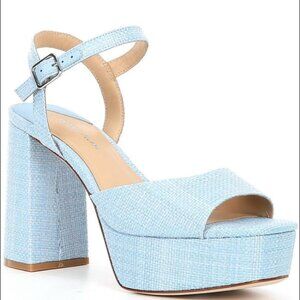 Antonio Melani Bonny Raffia Platform Block Heel Sandals Size 9